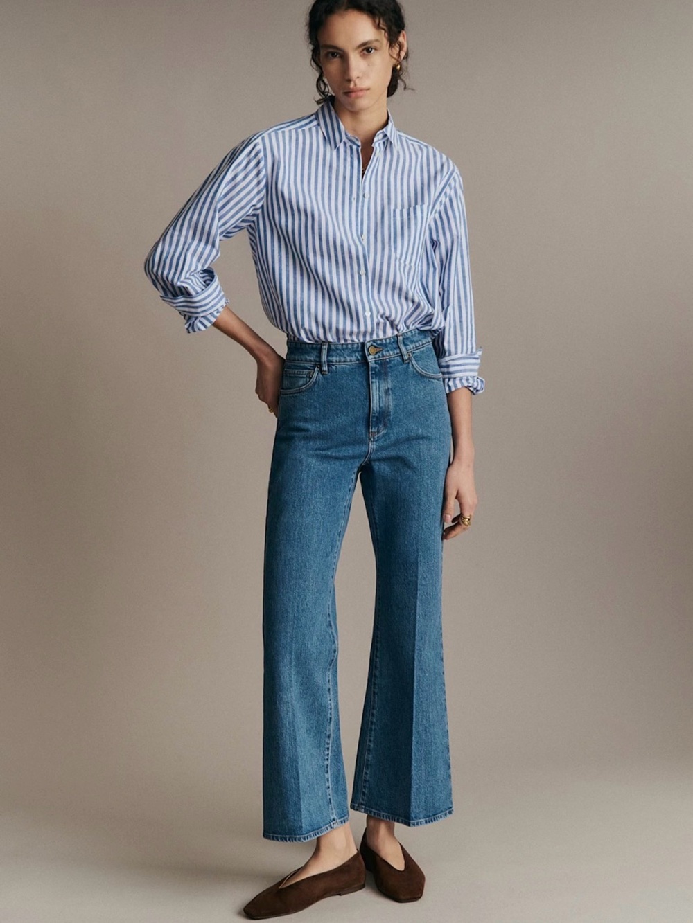 Sezane Le Flare Denim Blue - Size 6